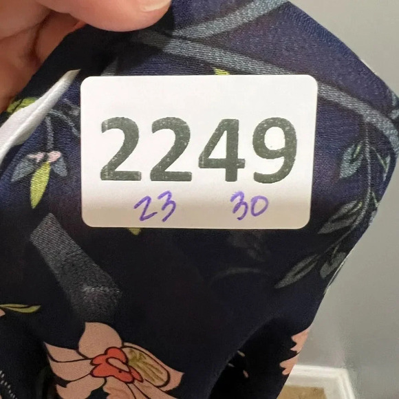 Market & Spruce Womens Blue Floral Kimono Duster Chiffon Woven S Open Sheer - Picture 11 of 11